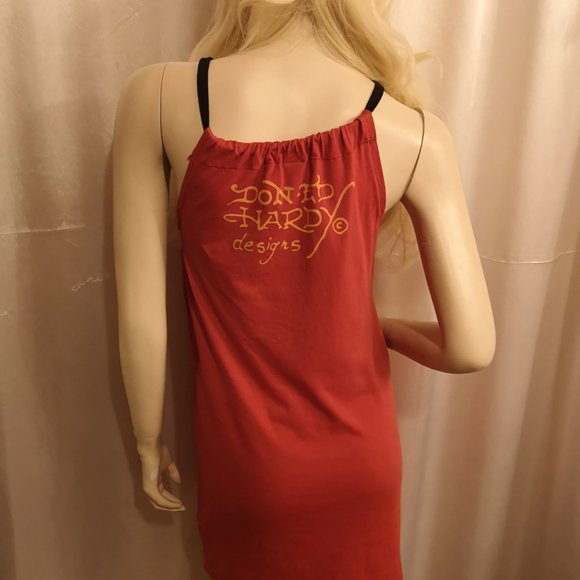 RARE custom vintage tangerine orange halter style dress! - Picture 8 of 13